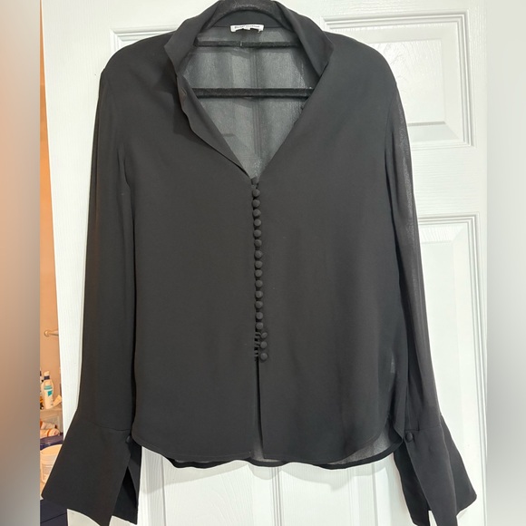 Reformation Tops - Reformation Blouse, Semi Sheer Button Up